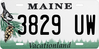 ME license plate 3829UW