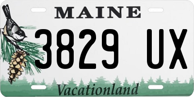 ME license plate 3829UX