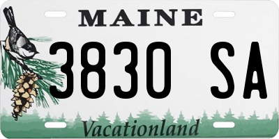 ME license plate 3830SA