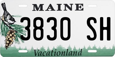 ME license plate 3830SH