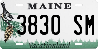 ME license plate 3830SM