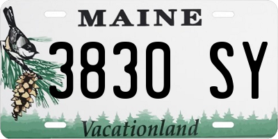 ME license plate 3830SY