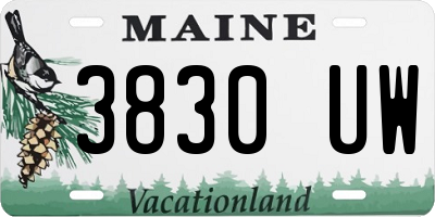 ME license plate 3830UW