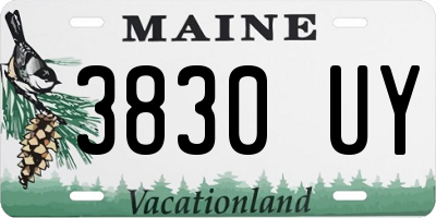 ME license plate 3830UY