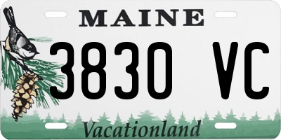 ME license plate 3830VC