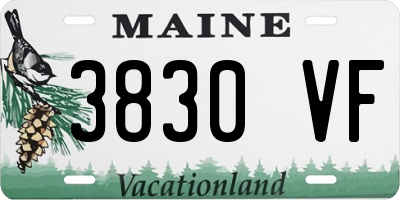 ME license plate 3830VF