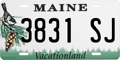 ME license plate 3831SJ