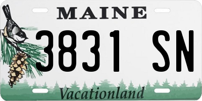 ME license plate 3831SN