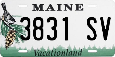 ME license plate 3831SV