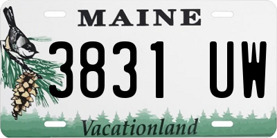 ME license plate 3831UW