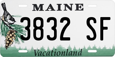 ME license plate 3832SF