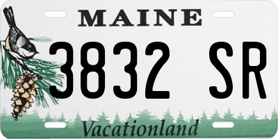 ME license plate 3832SR