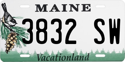 ME license plate 3832SW