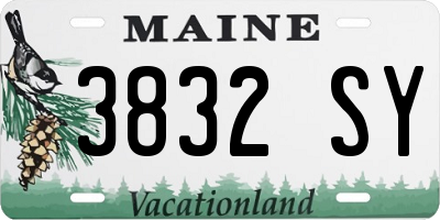 ME license plate 3832SY