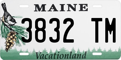 ME license plate 3832TM