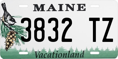 ME license plate 3832TZ
