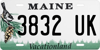 ME license plate 3832UK
