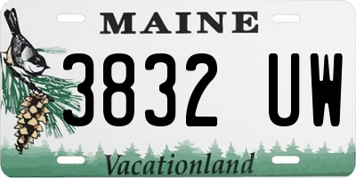 ME license plate 3832UW