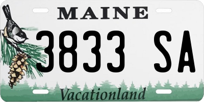 ME license plate 3833SA