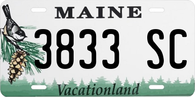 ME license plate 3833SC