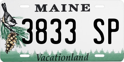 ME license plate 3833SP