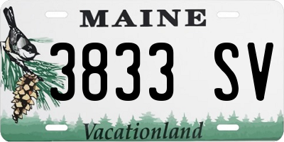 ME license plate 3833SV