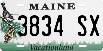 ME license plate 3834SX