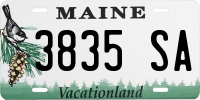 ME license plate 3835SA