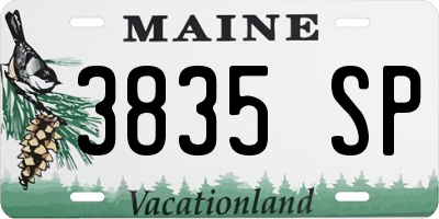 ME license plate 3835SP