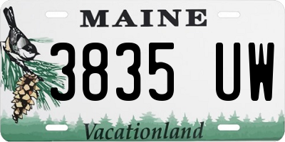 ME license plate 3835UW