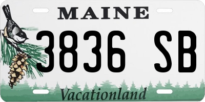 ME license plate 3836SB