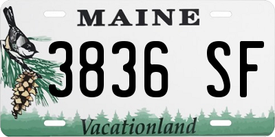ME license plate 3836SF