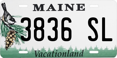 ME license plate 3836SL