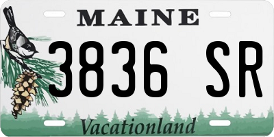 ME license plate 3836SR
