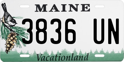 ME license plate 3836UN