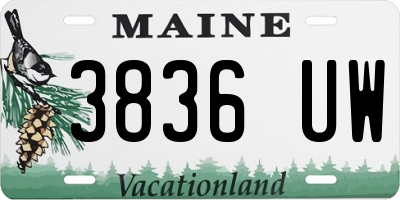 ME license plate 3836UW