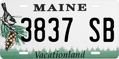 ME license plate 3837SB