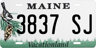 ME license plate 3837SJ