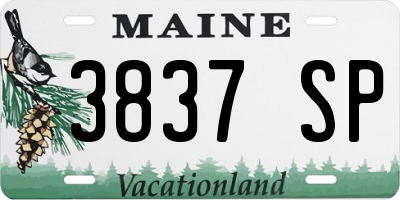 ME license plate 3837SP