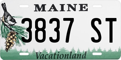 ME license plate 3837ST