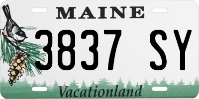 ME license plate 3837SY