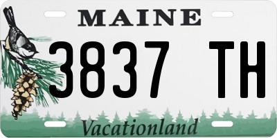 ME license plate 3837TH