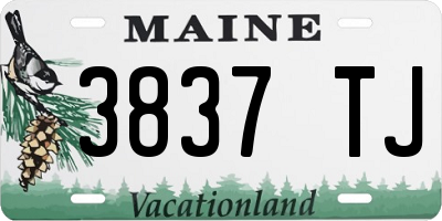 ME license plate 3837TJ