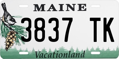 ME license plate 3837TK