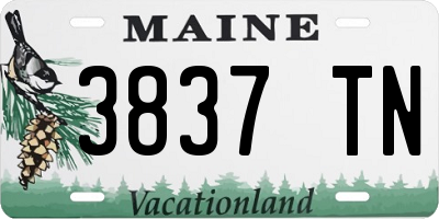 ME license plate 3837TN