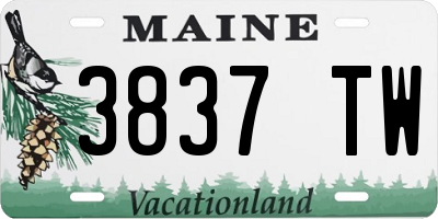 ME license plate 3837TW