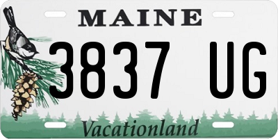 ME license plate 3837UG