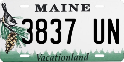 ME license plate 3837UN