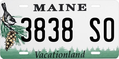 ME license plate 3838SO