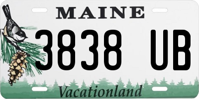 ME license plate 3838UB